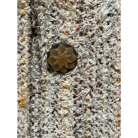 Vintage Susan Hayes Tweed Button-Up Jacket Size S Wool & Acrylic Blend Neutral S - Picture 4 of 6